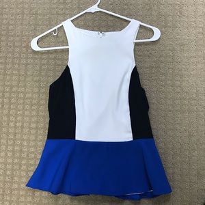 Peplum color block tank